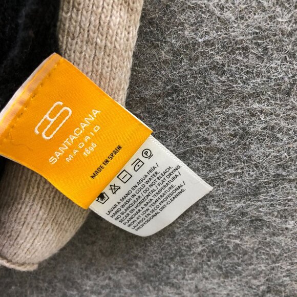 SANTACANA Madrid Merino Wool Cashmere Knit Rectangle Scarf Womens Winter - Picture 6 of 7